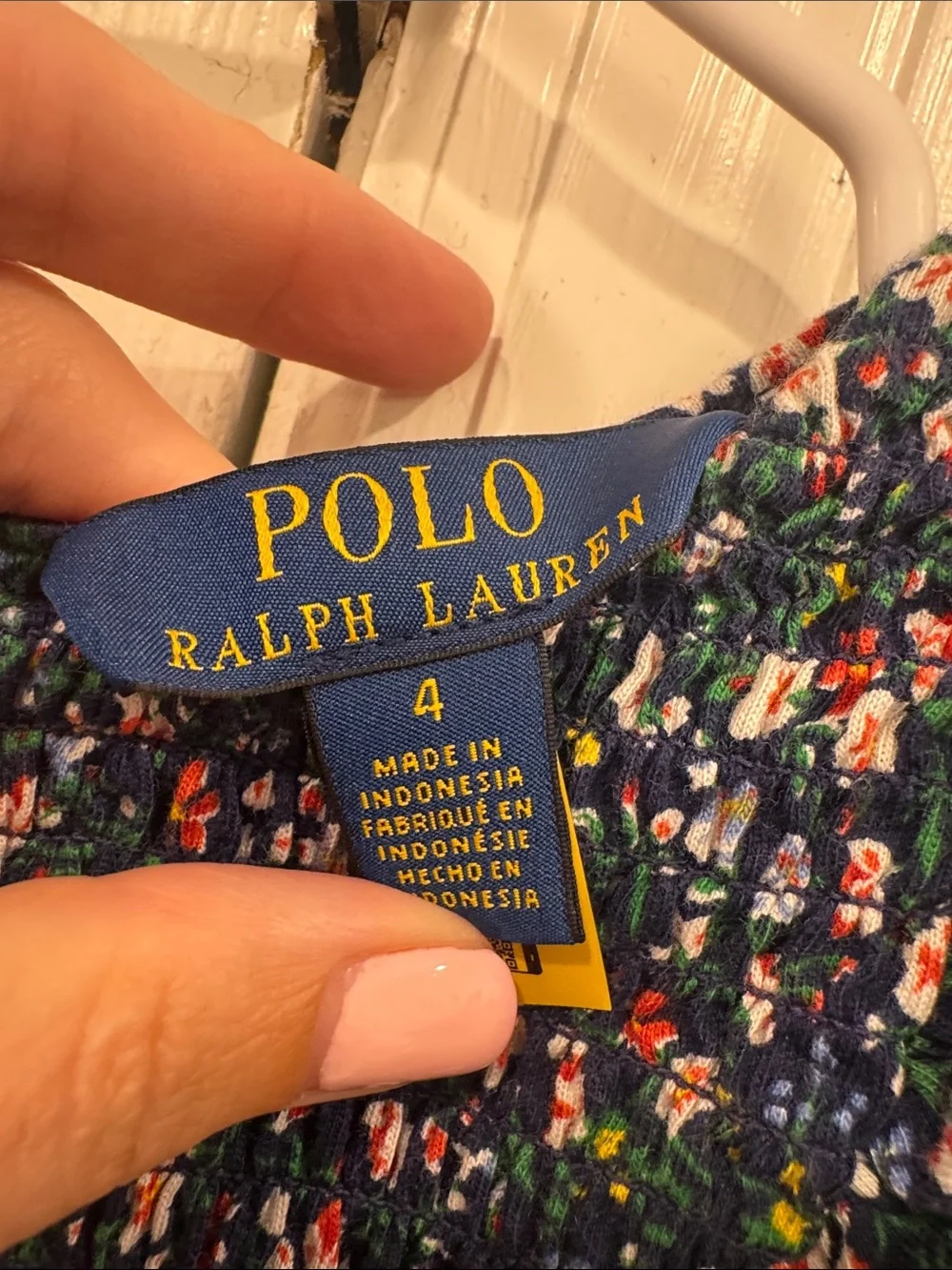 Girls' 4t Ralph Lauren Navy Floral Smocked Dress